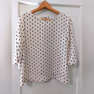 Blush Polka Dot Short Sleeve Blouse by DKNYC. Size XS